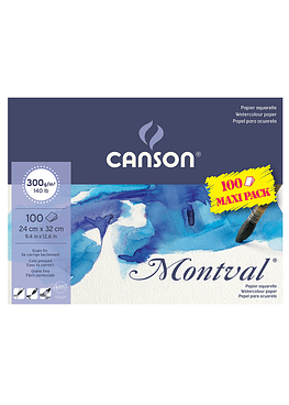 Block Acuarela Montval - 24x32cm - 100 Hjs - 300 Gr