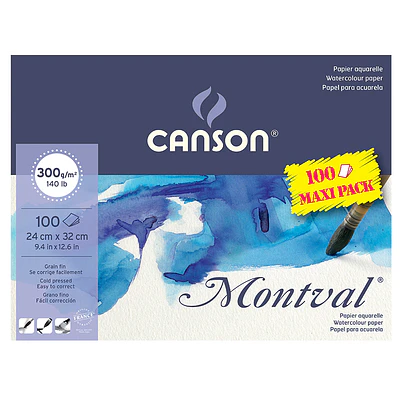 Canson - Block Acuarela Montval - 24x32cm - 100 Hjs - 300 Gr