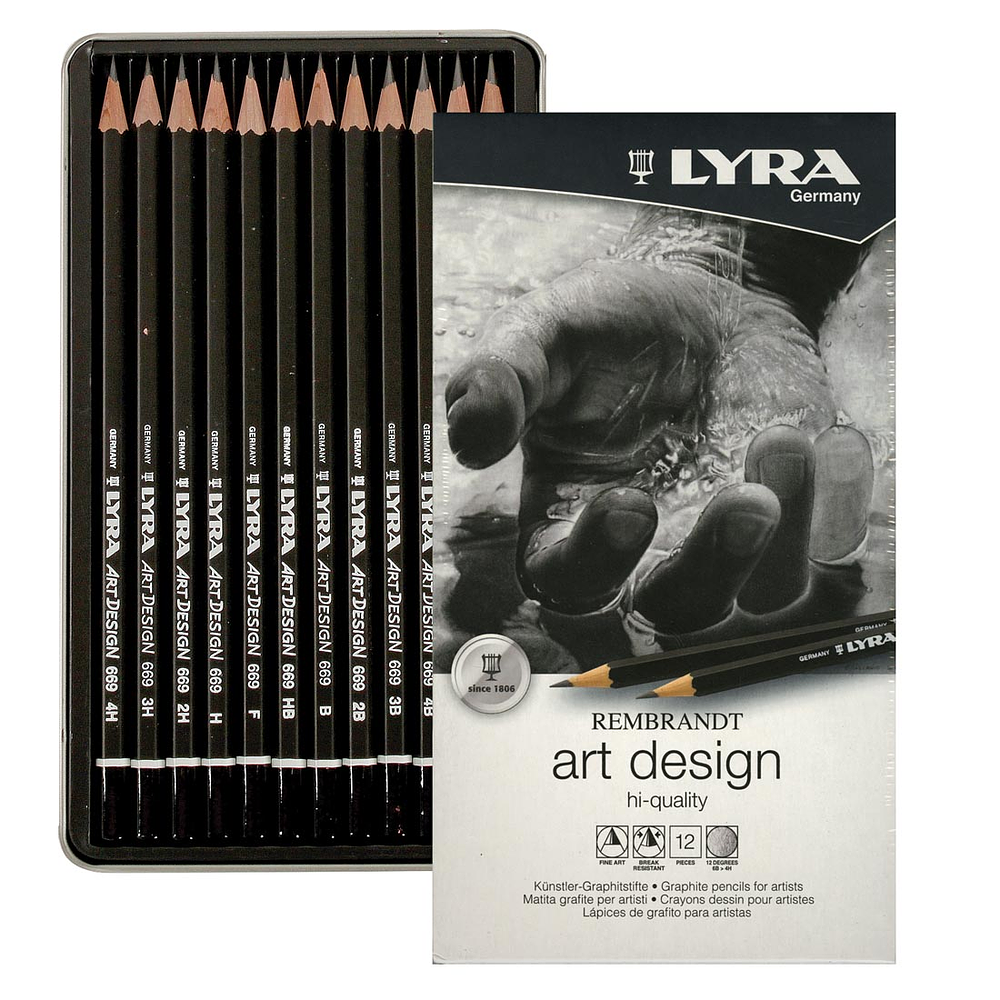 Rembrandt Art Desing Lyra - Set 12 Lápices Grafitos Graduados