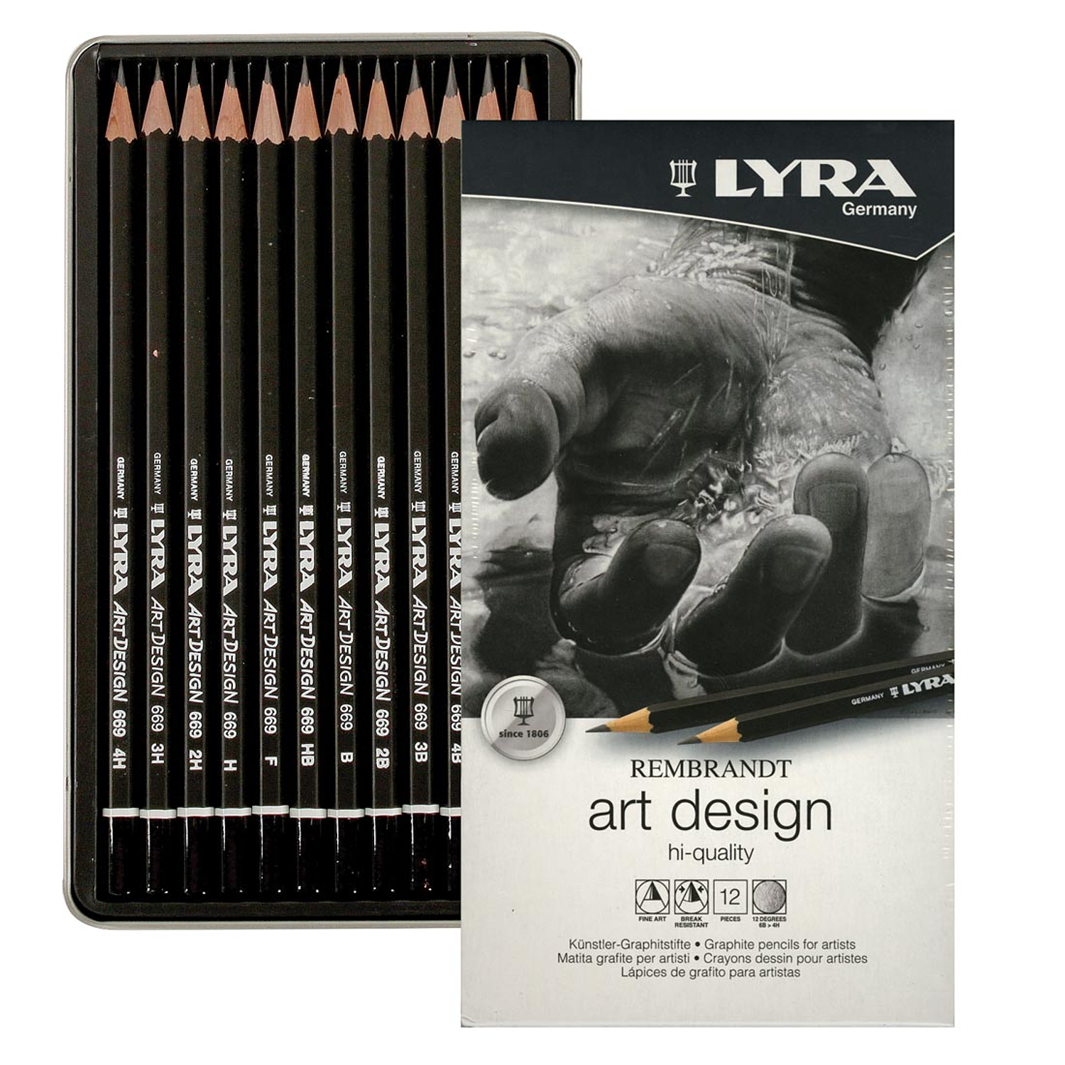 Rembrandt Art Desing Lyra - Set 12 Lápices Grafitos Graduados 1