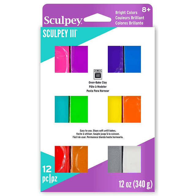 Sculpey III Multipack - 12 Colores Brillantes - (28GR - 340 GR)