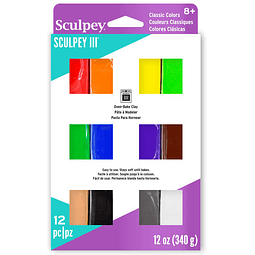 Sculpey III Multipack - 12 Colores Clasicos - (28 GR - 340 GR)