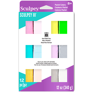 Sculpey III Multipack - 12 Perlados y Pasteles - (28 GR - 340 GR)