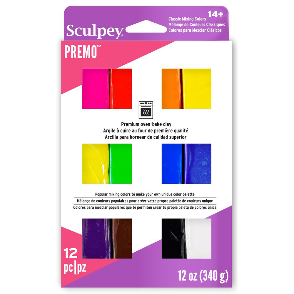 Sculpey Premo! - 12 Colores Clasicos - (28 GR - 340 GR)