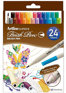 Artline - Set 24 BrushPen Supreme - Punta Pincel Fina