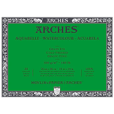 Arches - Block Acuarela - 26x36cm - 300gr - Grano Fino - 20 Hjs