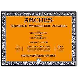 Block Acuarela Arches - 26x36cm - 300gr - Grano Grueso - 20 Hjs