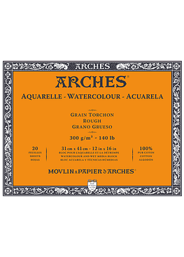 Block Acuarela Arches - 31x41cm - 300gr - Grano Grueso - 20 Hjs