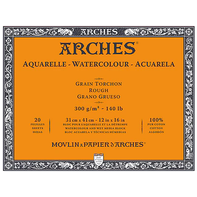 Arches - Block Acuarela - 31x41cm - 300gr - Grano Grueso - 20 Hjs