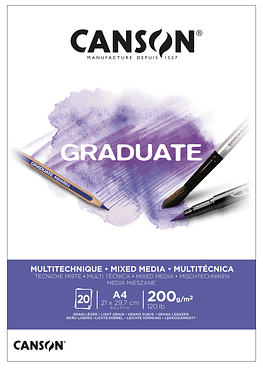 Block Mix Media Graduate - A4 (21 x 29,7 cm) - 20hjs - 200gr