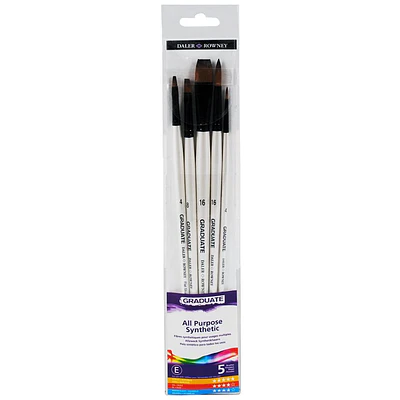 Daler and Rowney - Set De Pinceles Graduate - Mango Largo Sinteticos - 5 Un