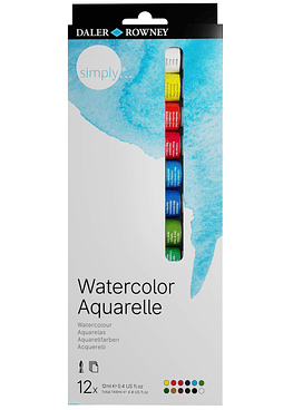 Set Acuarela en Tubos - 12 Colores - 12 ml