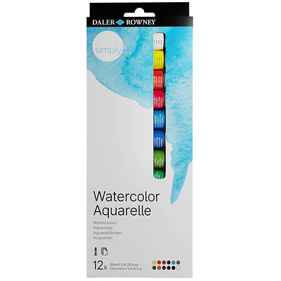 Daler and Rowney - Acuarelas en Tubos - 12 Colores - 12 ml
