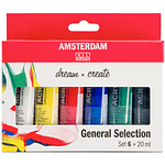 Acrílicos Amsterdam - Set 6 Colores 20ml Seleccion General