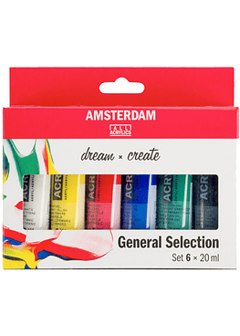 Acrílicos Amsterdam - Set 6 Colores 20ml Seleccion General