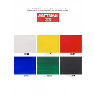 Acrílicos Amsterdam - Set 6 Colores 20ml Seleccion General