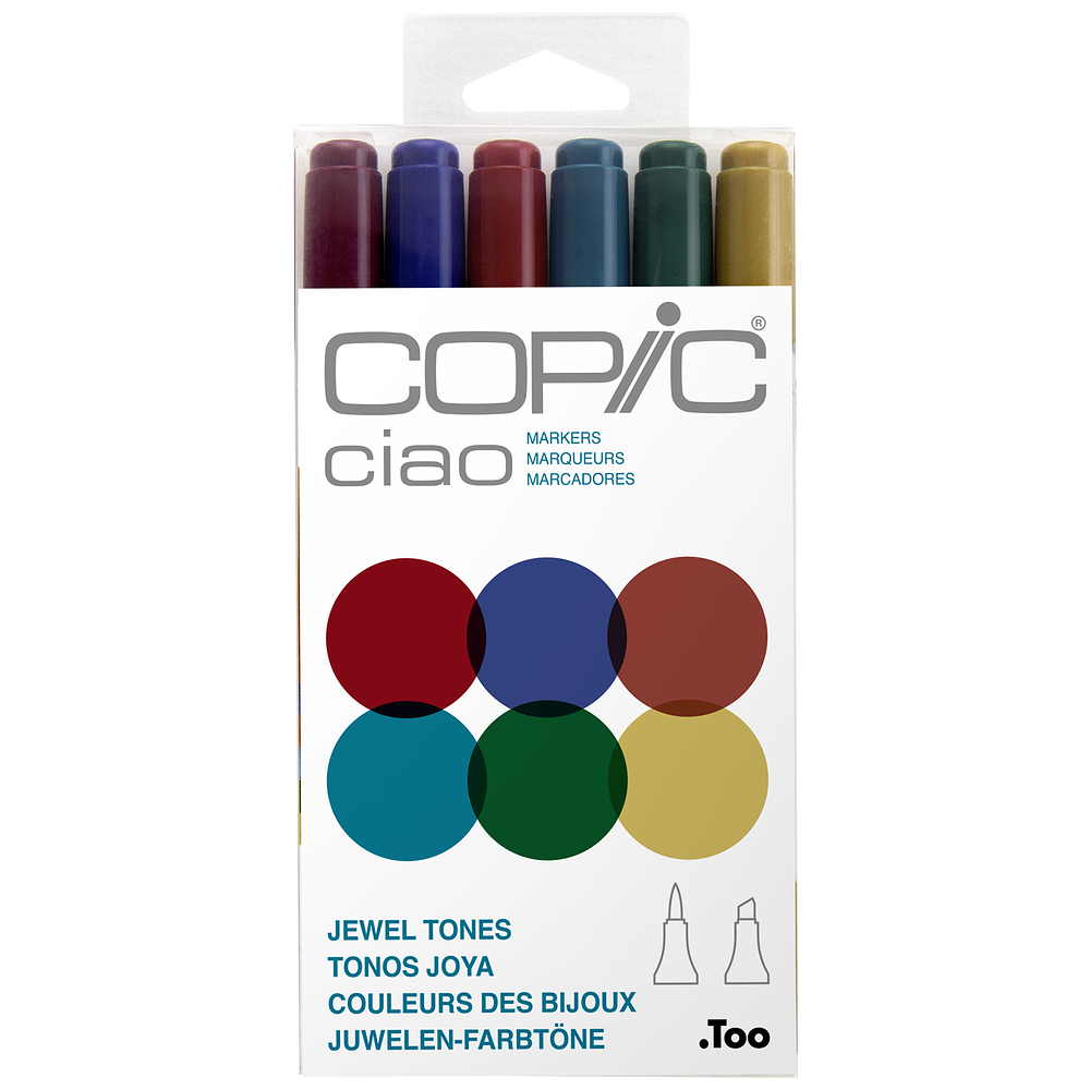 Set Copic Ciao - 6 Marcadores Jewel - Colores Joya