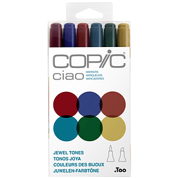 Set Copic Ciao - 6 Marcadores Jewel - Colores Joya