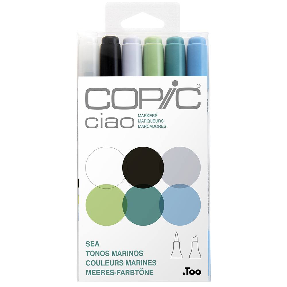 Set Copic Ciao - 6 Marcadores Sea - Colores Marinos