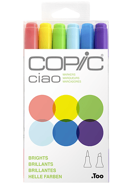Set Copic Ciao -  6 Marcadores Brights - Colores Brillantes