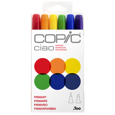 Copic Ciao - 6 Marcadores Primary - Colores Primarios