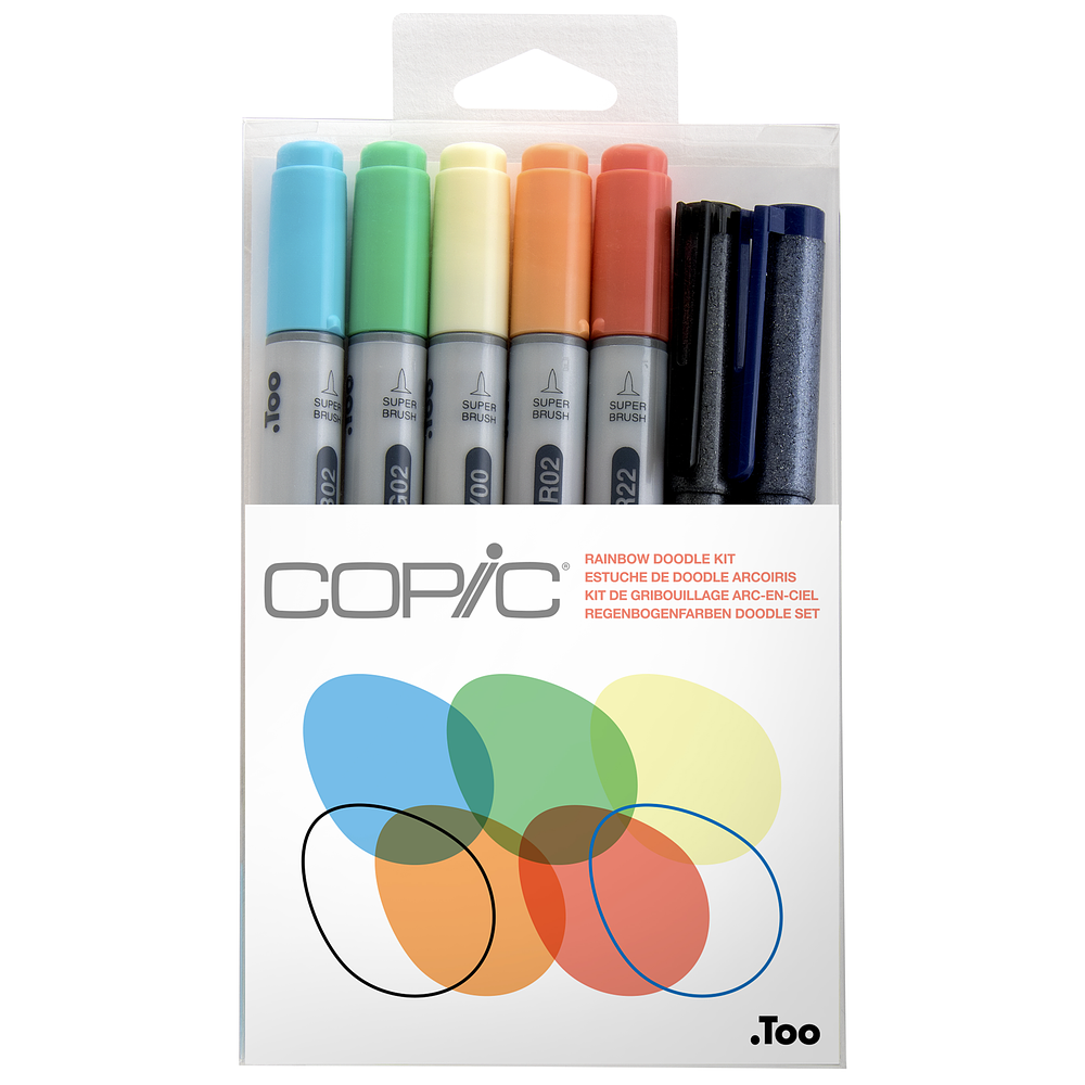 Set Copic Doodle - 7 Unidades Rainbow - Marcadores Colores Arcoíris