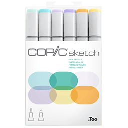 Set Copic Sketch - 6 Marcadores Pastels - Colores Pasteles