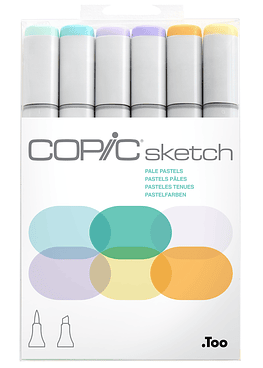 Set Copic Sketch - 6 Marcadores Pastels - Colores Pasteles