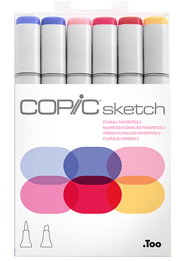 Set Copic Sketch - 6 Marcadores - Colores Florales Favoritos 2