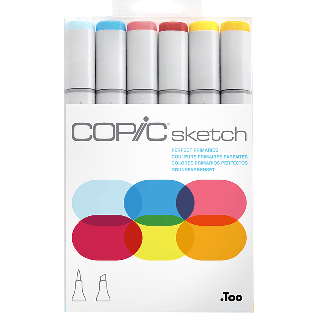 Set Copic Sketch - 6 Marcadores - Colores Primarios Perfectos