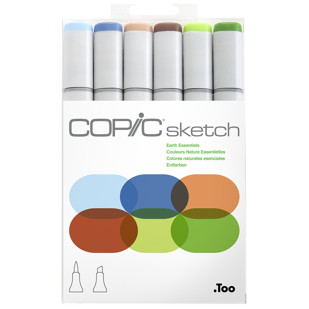 Set Copic Sketch - 6 Marcadores - Colores Naturales