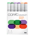 Set Copic Sketch - 6 Marcadores - Colores Secundarios