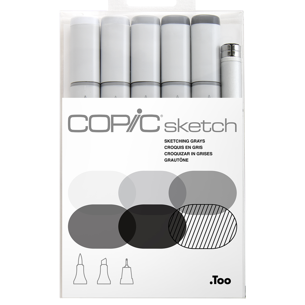 Copic Sketch Sketching Grays 6-Marker Set