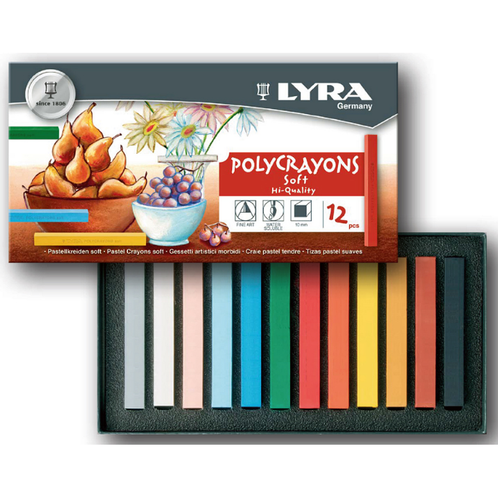 Lyra Polycrayons - Set 12 Pasteles Seco Blandos