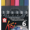 Set Sakura Koi - 6 Marcadores Punta pincel "Colores Basicos".