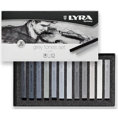 Lyra - Polycrayons - Set 12 Pasteles Seco - Tonos Grises