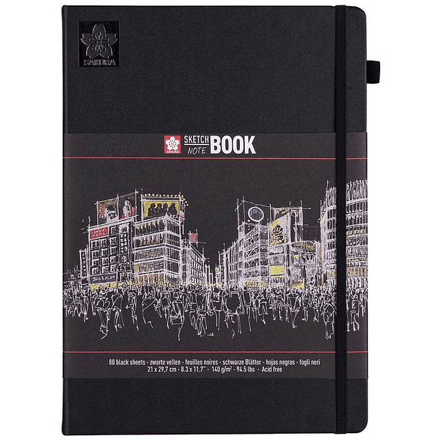 Sakura Sketch Book - Papel Negro 21X29,7 Cm hoja de 140G 80hj.