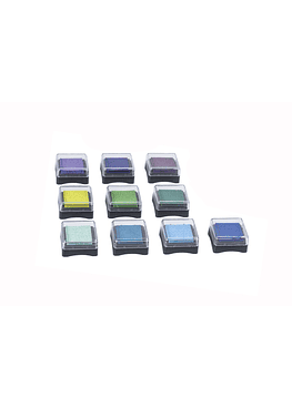 Heyda - Set 10 Mini Tampones de Tinta para Timbres - Tonos Agua