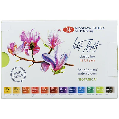 White Nights - Acuarelas 12 Colores - Tonos Botanicas