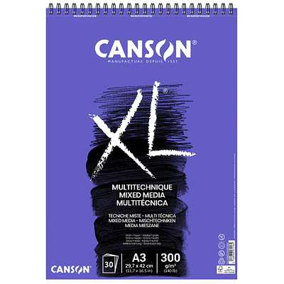 Canson - Croquera Mix Media - A3 (29,7 x 42 cm) - 30 Hojas - 300 Gr