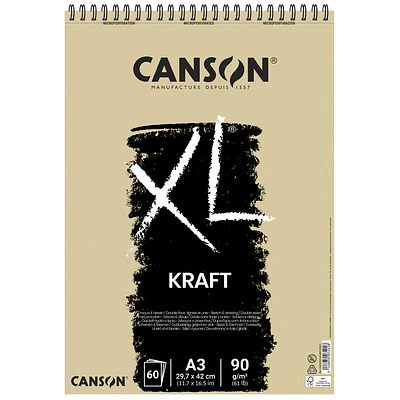 Canson - Croquera Kraft - A3 (29,7 x 42 cm) - 60 Hojas - 90 Gr