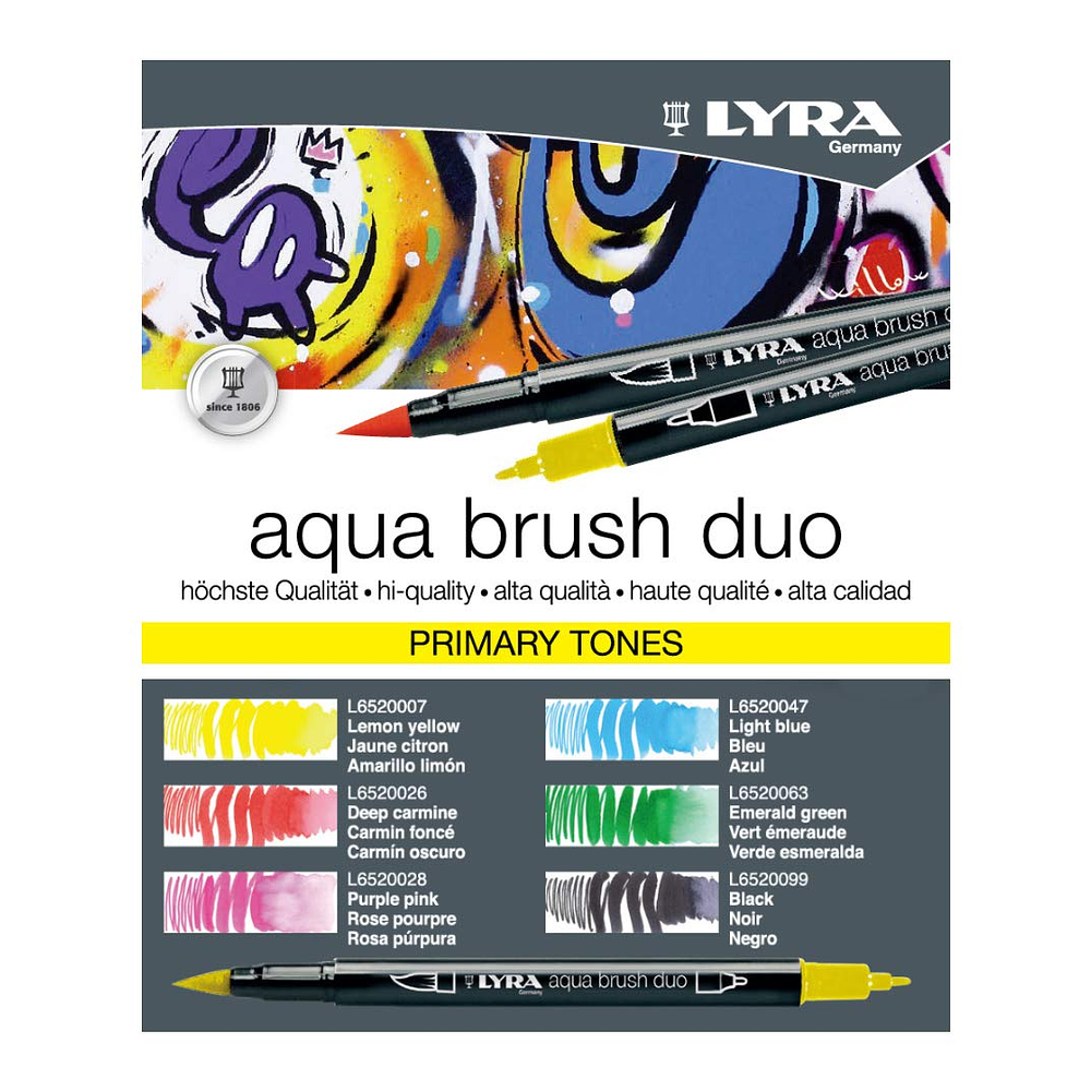 Lapices Punta Pincel - Aqua Brush Duo 6 colores primarios