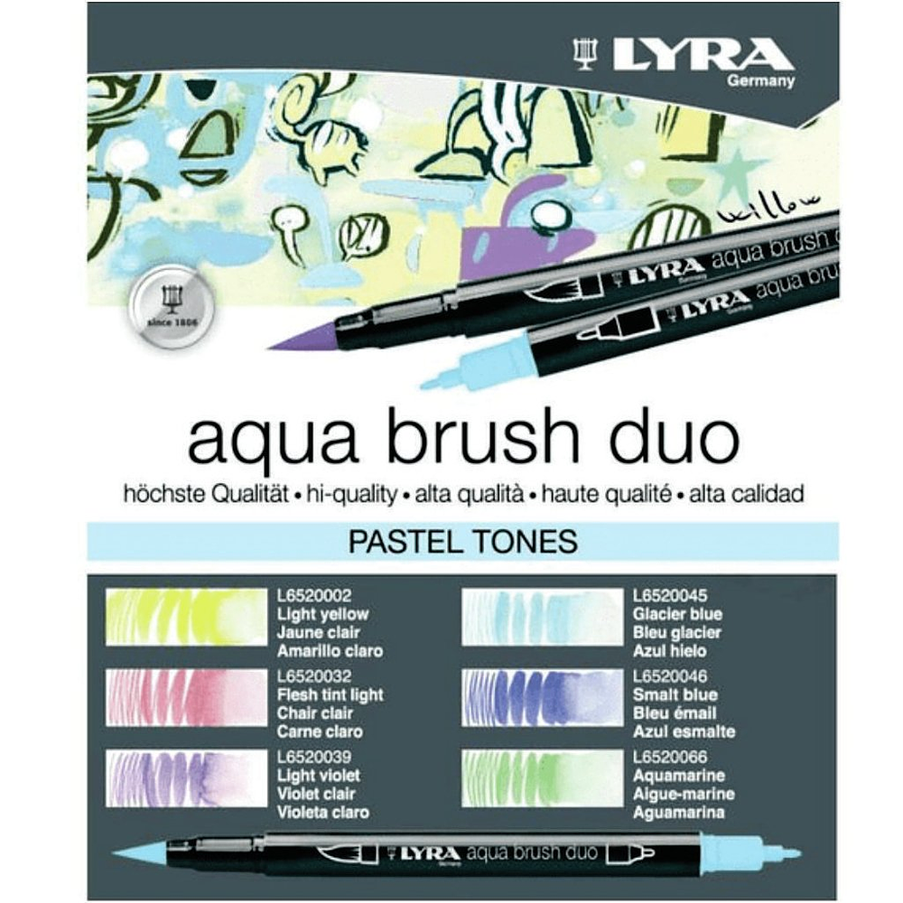 Lapices Punta Pincel - Aqua Brush Duo 6 colores pasteles