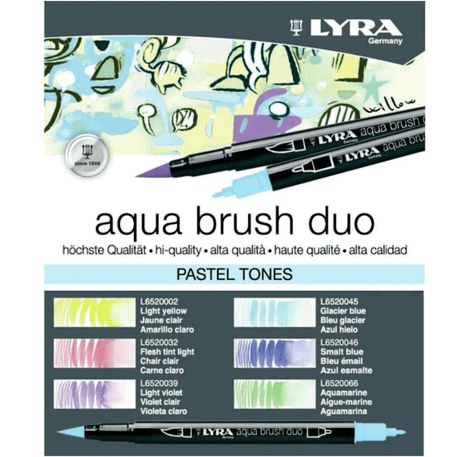 Lapices Punta Pincel - Aqua Brush Duo 6 colores pasteles 2