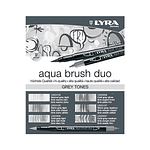 Lapices Punta Pincel - Aqua Brush Duo 6 Colores Grises