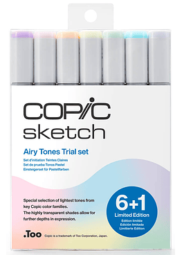 Set Copic Sketch - 7 Marcadores Airy Tones