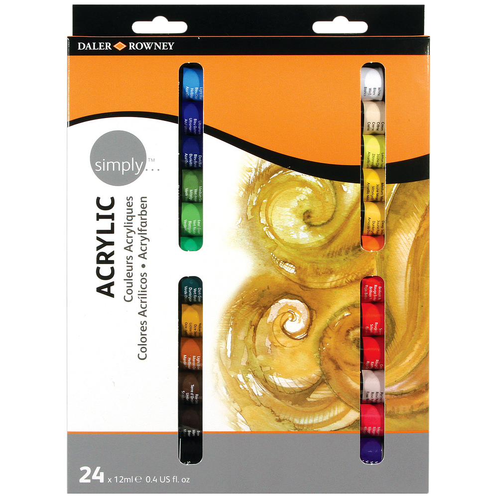 Set Acrilicos en Tubos - 24 Colores - 12 ml