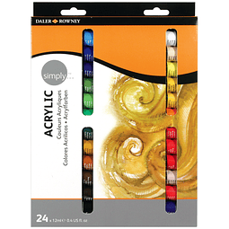 Set Acrilicos en Tubos - 24 Colores - 12 ml