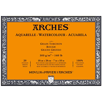 Arches - Block Acuarela - 18x26cm - 300gr - Grano Grueso - 20 Hjs
