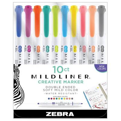 Destacadores Doble Punta Mildliner - Colores Surtidos - 10 Un